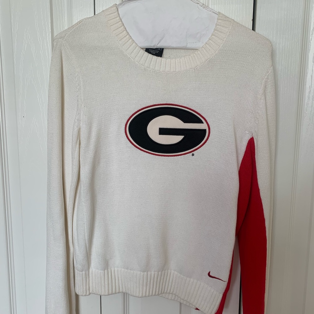 Georgia Bulldog Long Sleeve Cotton Sweater with “G”